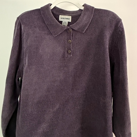 Vintage Alfred Dunner 2-Piece Women's Knit Sweater Set Heather Purple Sz XL/18 - Picture 4 of 10